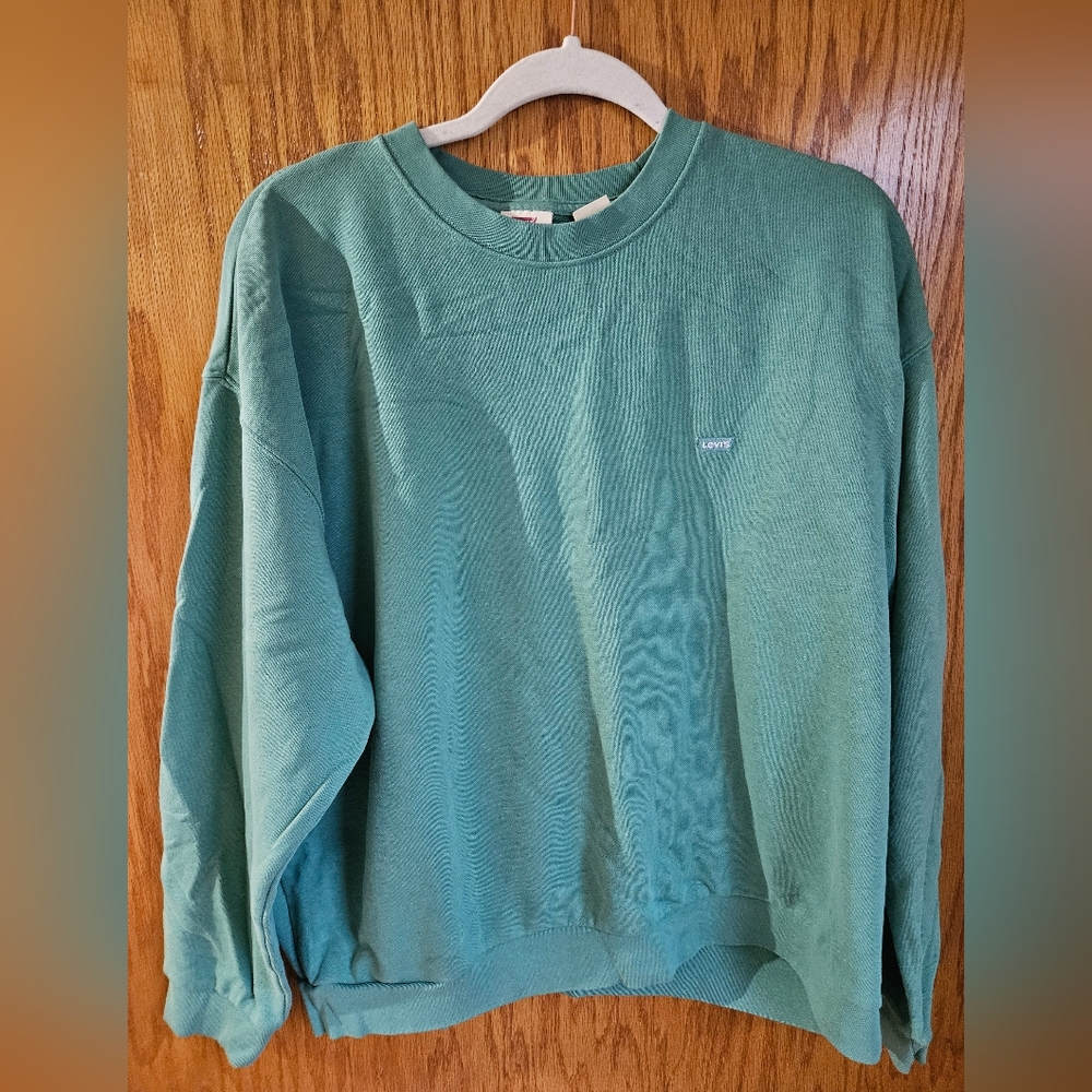 Women's levi's crew neck sweatshirt green size XL